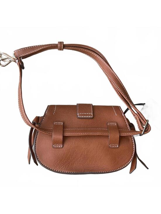 Rachel Zoe Brown Leather Mini Shoulder Bag NWT Structured Flap Purse - Picture 2 of 6